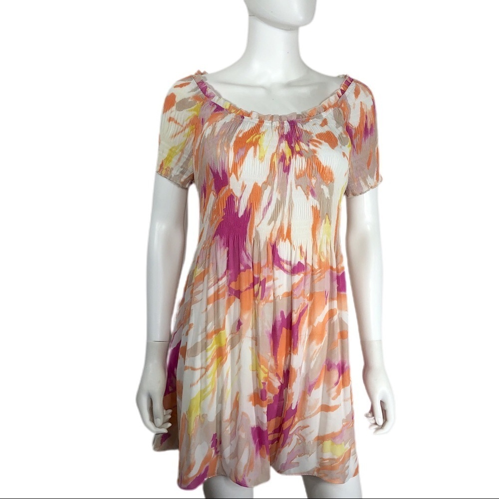 Allison Taylor Color Splash Scrunch Bust Mini Dress